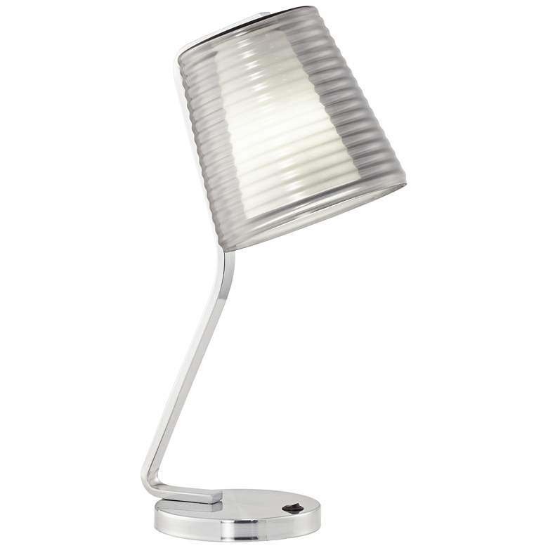 Image 1 9T056 - Brushed Nickel/Steel Metal And Glass Desk Lamp