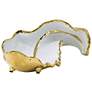 5_A & B Home 15 1/2" Twisted Leaf White Gold Ceramic Table Accent more views