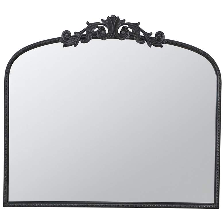 Image 1 A & B Home 40" x 31" Black Arch Top Traditional Wall Mirror
