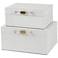 A & B Home Helga 8" Wide White Accent Boxes