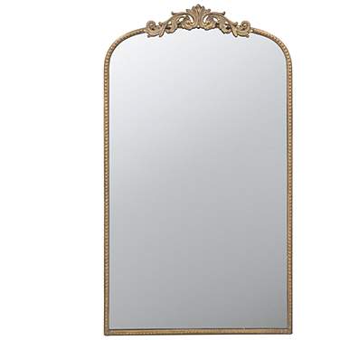 A & B Home 41 3/4" x 24" Arch Top Gold Baroque Wall Mirror