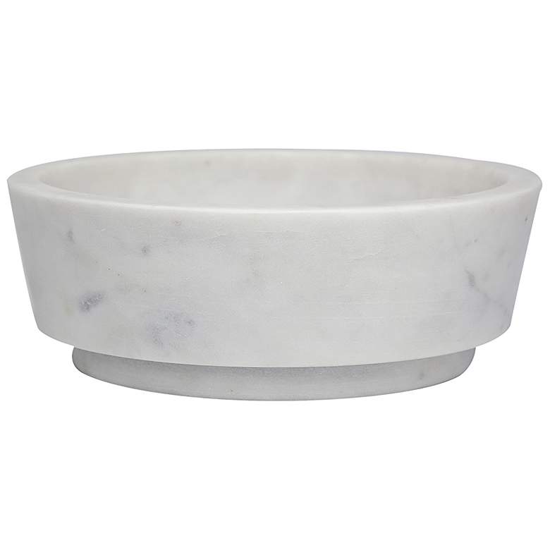 Image 1 A&B Home 6.9" Wide White Marble Decorative Bowl