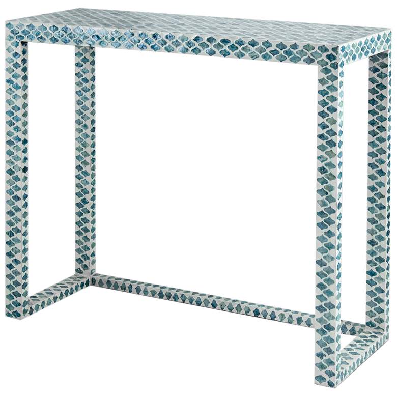 Image 1 A&B Home Blue Capiz Inlay Console Table 35.5x12x31"
