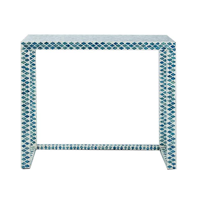 Image 3 A&B Home Blue Capiz Inlay Console Table 35.5x12x31" more views