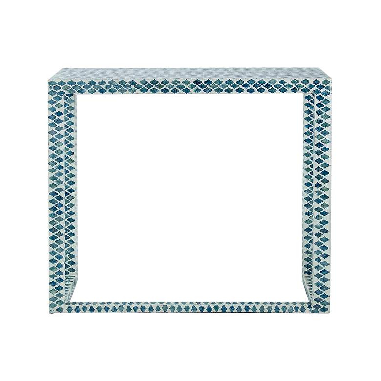 Image 5 A&B Home Blue Capiz Inlay Console Table 35.5x12x31" more views