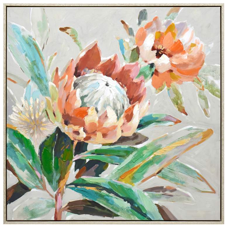 Image 1 A&B Home Flower Hand Painting Wall Art- 31.5x31.5"
