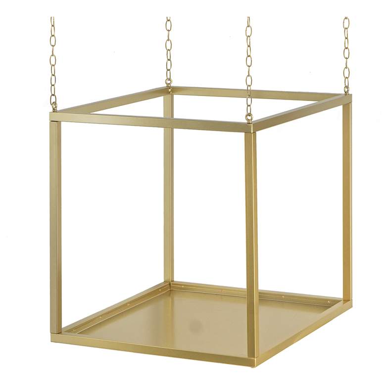 Image 1 A&B Home Golden Iron Hanging Stand With Chains 15.5x15.5x15.5"