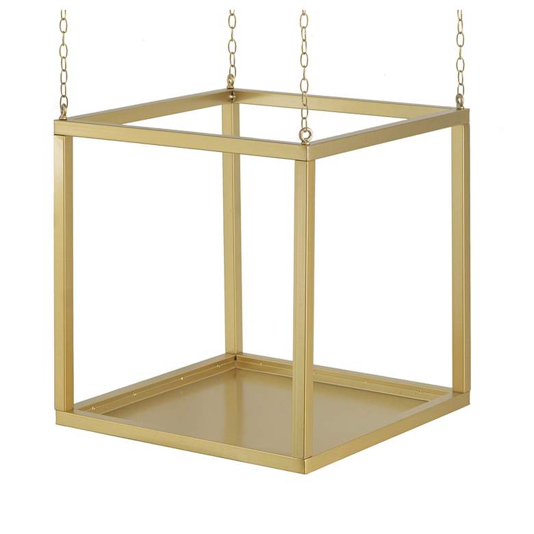 Image 1 A&B Home Golden Iron Hanging Stand With Chains 19.5x19.5x19.5"