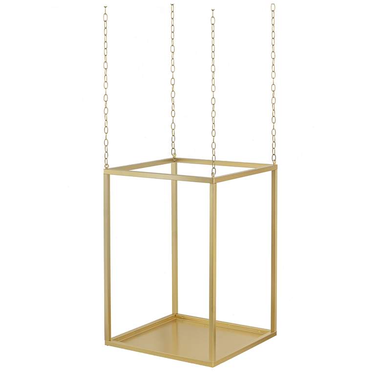 Image 1 A&B Home Golden Iron Hanging Stand With Chains 19.5x19.5x51"