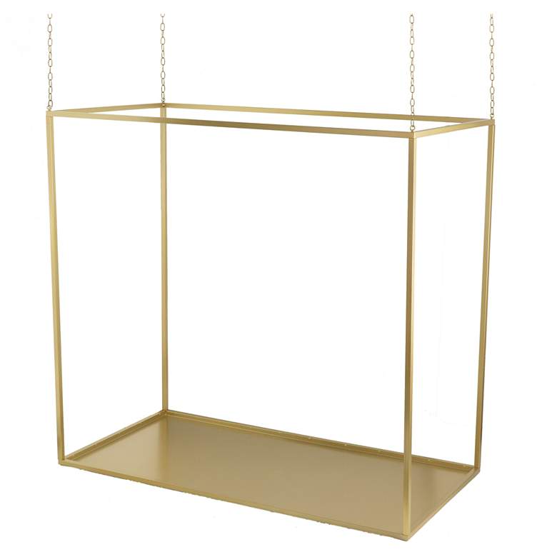 Image 1 A&B Home Golden Iron Hanging Stand With Chains 47x19.5x19.5"