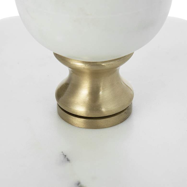 Image 5 A&B Home Round Marble Side Table 15" x 15" x 19.1" Gold/White more views
