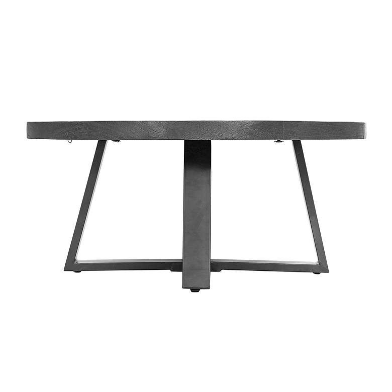 Image 6 A&B Home Wooden Round Coffee Table 39.4"x39.4x17.7" Black more views