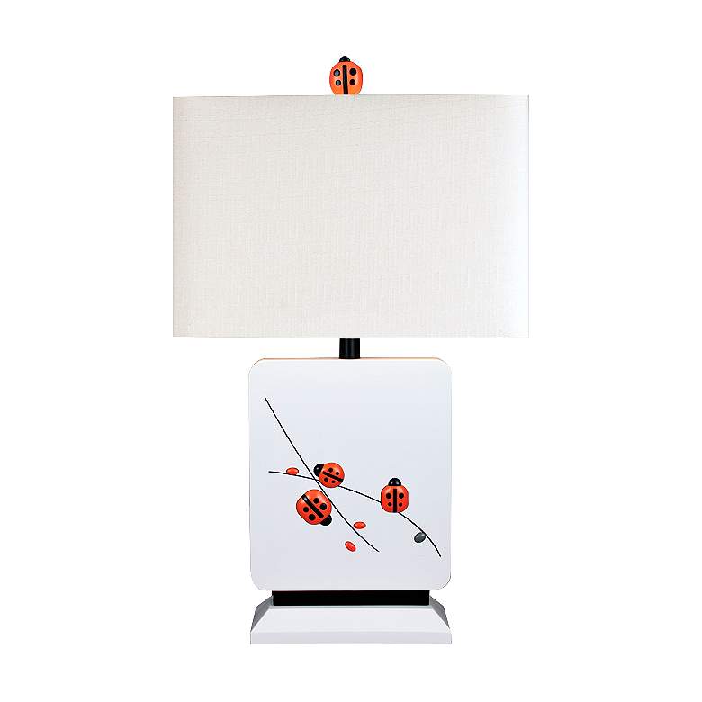 Image 1 A Child&#39;s Garden Ladybug White Table Lamp