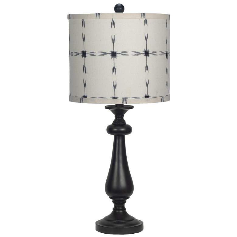 Image 1 A&#39; Homestead Shoppe Lexington 26 1/2 inch Ivory Black Check Lamp