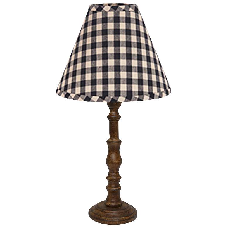 Image 1 A' Homestead Shoppe Townsend 21" Checered Shade Brown Table Lamp