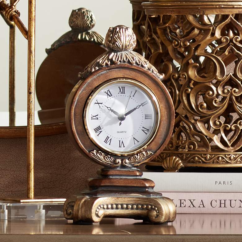 Image 1 A la Mode 8 1/2" High Traditional Table Clock