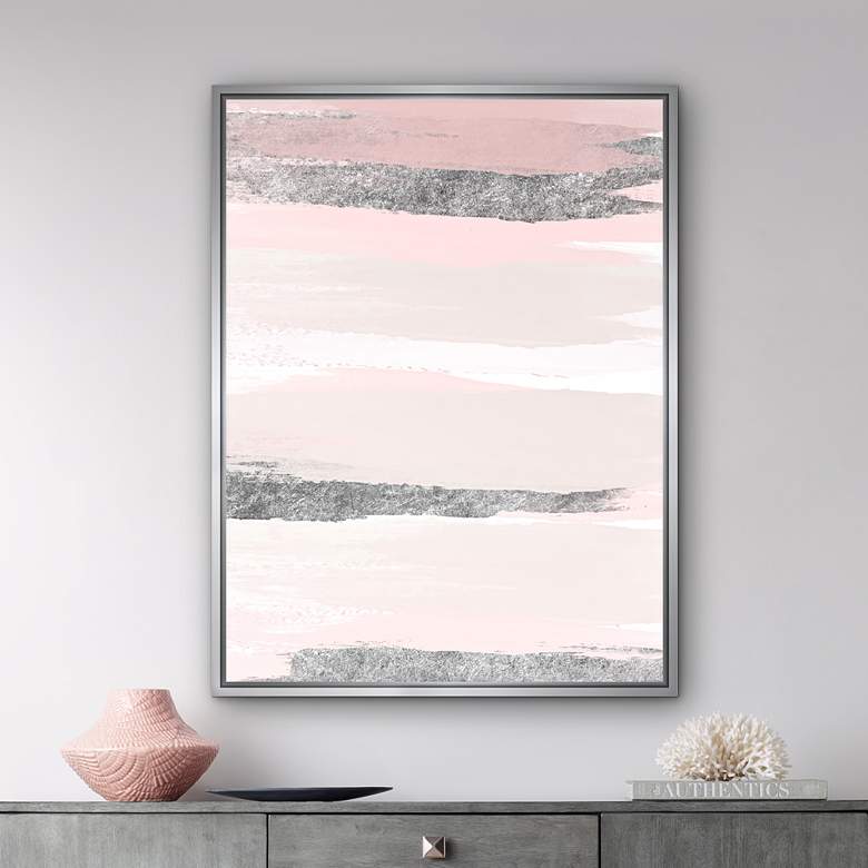 Image 1 A Pink Clouds 41 3/4 inch High Framed Canvas Wall Art