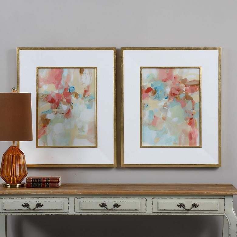 Image 1 A Touch of Blush and Rosewood Fences 2-Piece Wall Art Set