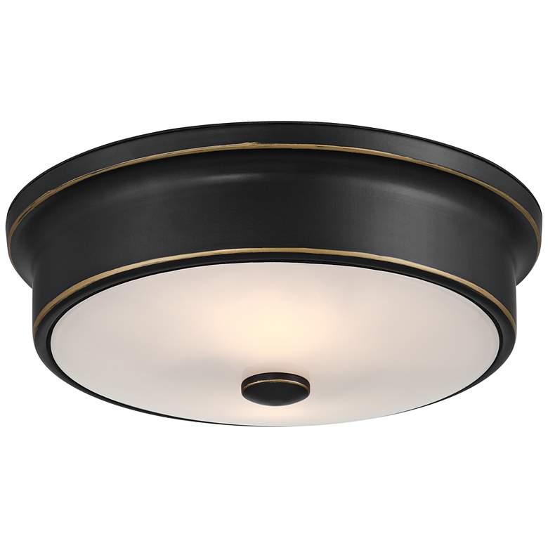 Image 2 Aabria 11 3/4" Wide Black and Outdoor Flush Ceiling Light