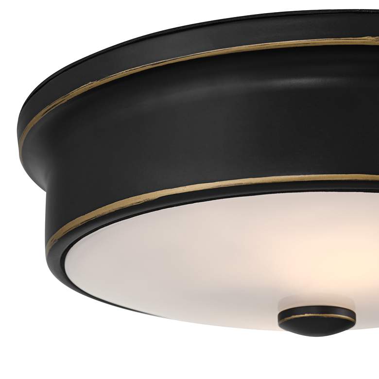 Image 3 Aabria 11 3/4" Wide Black and Outdoor Flush Ceiling Light more views