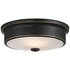 Image5 of Aabria 11 3/4" Wide Black and Outdoor Flush Ceiling Light more views