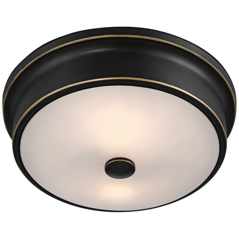 Image 6 Aabria 11 3/4" Wide Black and Outdoor Flush Ceiling Light more views