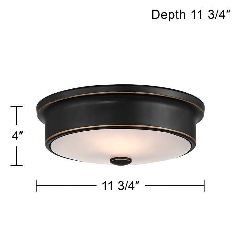 Image 7 Aabria 11 3/4" Wide Black and Outdoor Flush Ceiling Light more views