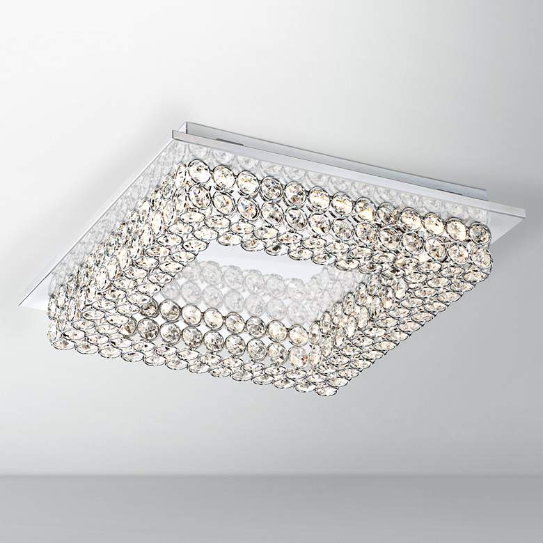 Image 1 Aaliyah Chrome 15 3/4 inch Wide Square LED Ceiling Light