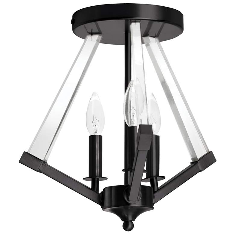Image 1 Aalto 15" Wide 3 Light Matte Black Semi-Flush Mount