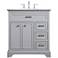 Aaron 32" Wide Gray 3-Drawer Single Sink Bathroom Vanity