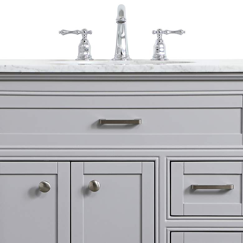 Image 3 Aaron 32" Wide Gray 3-Drawer Single Sink Bathroom Vanity more views