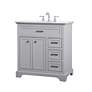 3_Aaron 32" Wide Gray 3-Drawer Single Sink Bathroom Vanity more views