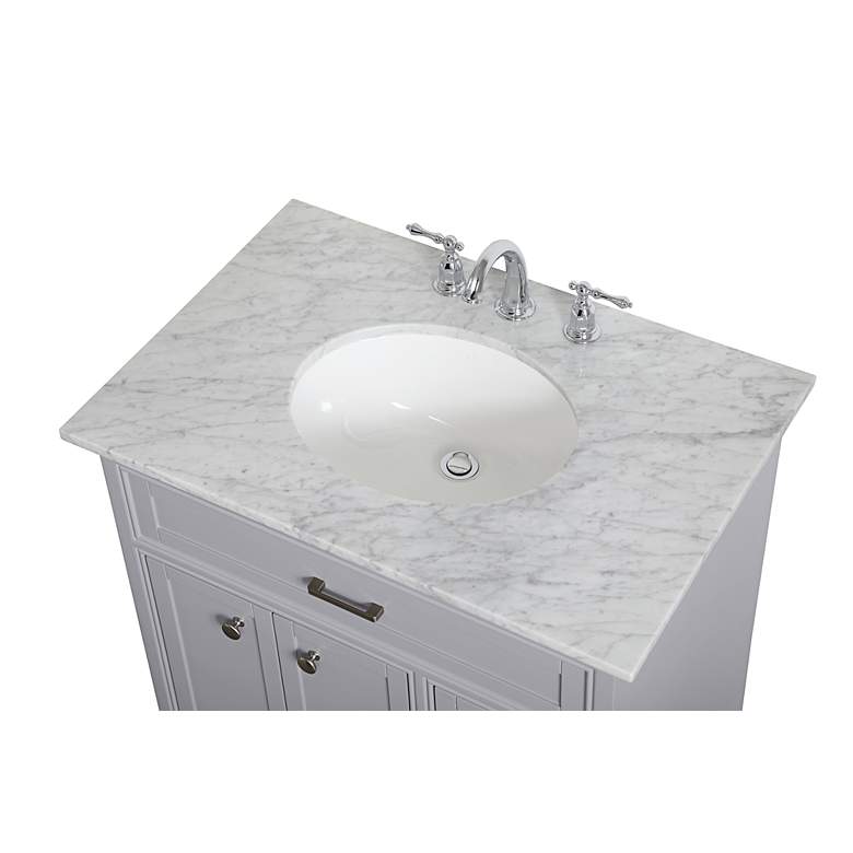 Image 4 Aaron 32" Wide Gray 3-Drawer Single Sink Bathroom Vanity more views