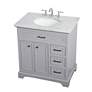 4_Aaron 32" Wide Gray 3-Drawer Single Sink Bathroom Vanity more views