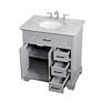 5_Aaron 32" Wide Gray 3-Drawer Single Sink Bathroom Vanity more views