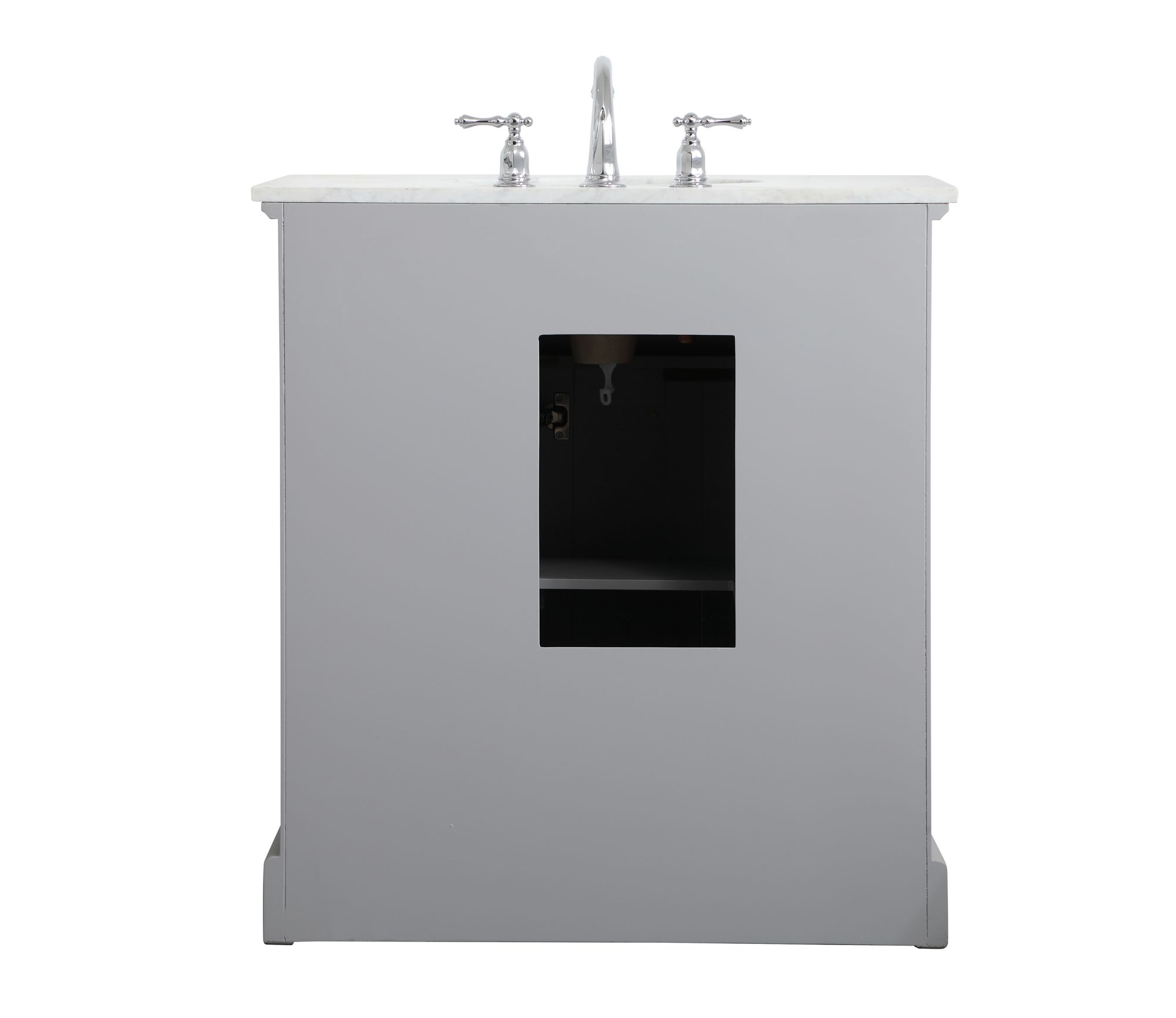 Aaron 32" Wide Gray 3-Drawer Single Sink Bathroom Vanity
