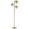 Aaron Aged Brass Finish Adjustable 3-Light Modern Floor Lamp