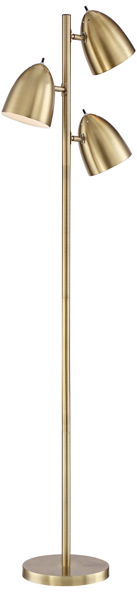 three light brass floor lamp