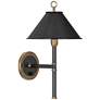 Aaron Patina Bronze and Brass Plug-In Single Arm Wall Lamp