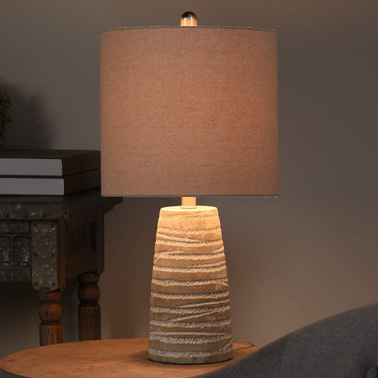 Image 1 Aaron Table Lamp - Gray Washed - Beige