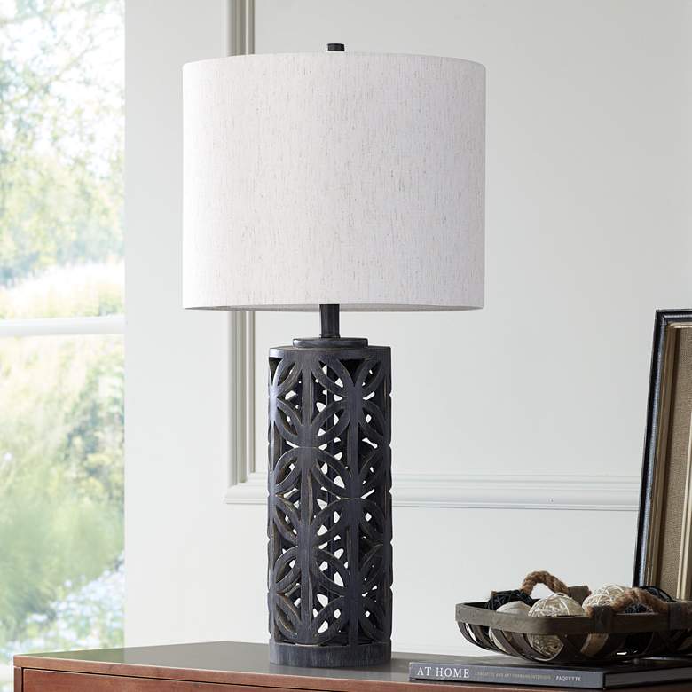 Image 1 Aasha Malta Oil-Rubbed Black Column Table Lamp