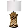 Aasha Natural Water Hyacinth Table Lamp with White Shade