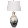 Aasha White and Gray Capiz Shell Ceramic Table Lamp