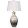 Aasha White and Gray Capiz Shell Ceramic Table Lamp