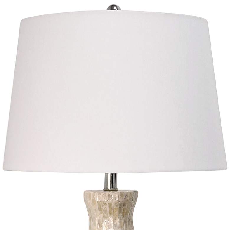 Image 4 Aasha White and Gray Capiz Shell Ceramic Table Lamp more views
