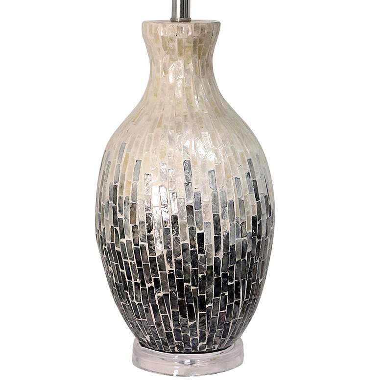 Image 5 Aasha White and Gray Capiz Shell Ceramic Table Lamp more views