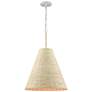 Abaca 17" Wide 1-Light Pendant - Textured White