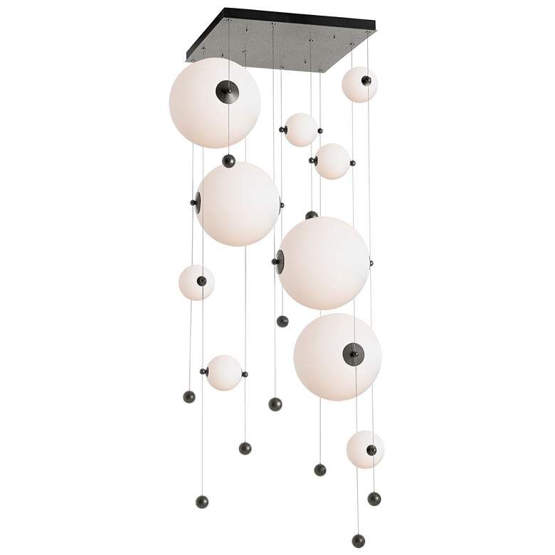 Image 1 Abacus 10-Light Square LED Pendant - Iron - Opal Glass - Standard Height