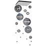 Abacus 10-Light Square LED Pendant - Platinum - Grey Glass - Standard