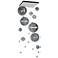 Abacus 10-Light Square LED Pendant - Platinum - Grey Glass - Standard